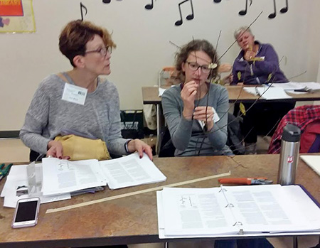 Extension Master Gardeners work on correctly identifying branch parts